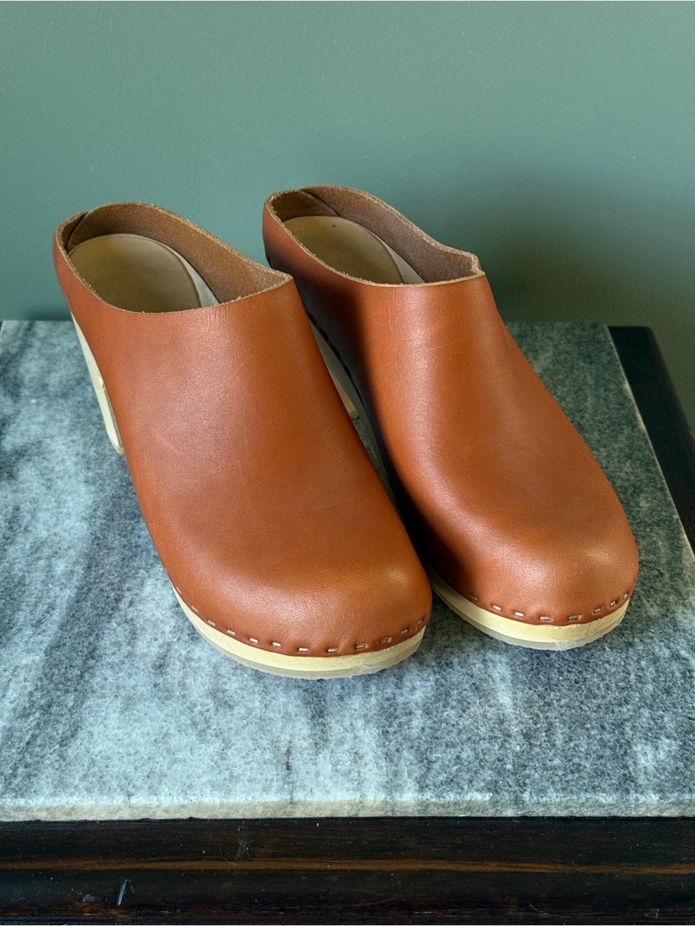 Bryr - Chloe Closed Toe Clog - Whiskey leather - 6-6 1/2 US (36) - High heel